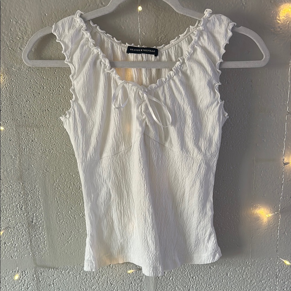 White Ruffled Women's Top